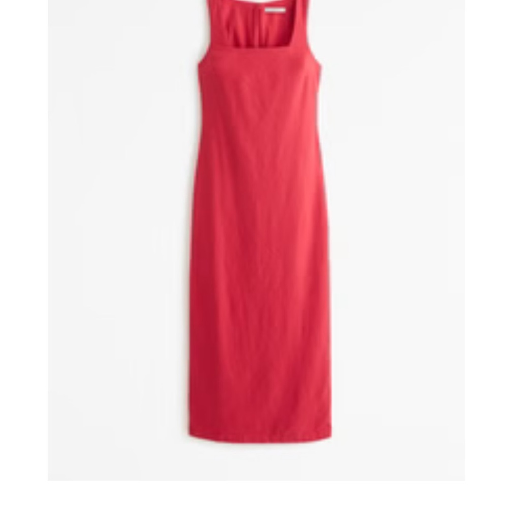Abercrombie & Fitch Vibrant Red Midi Dress